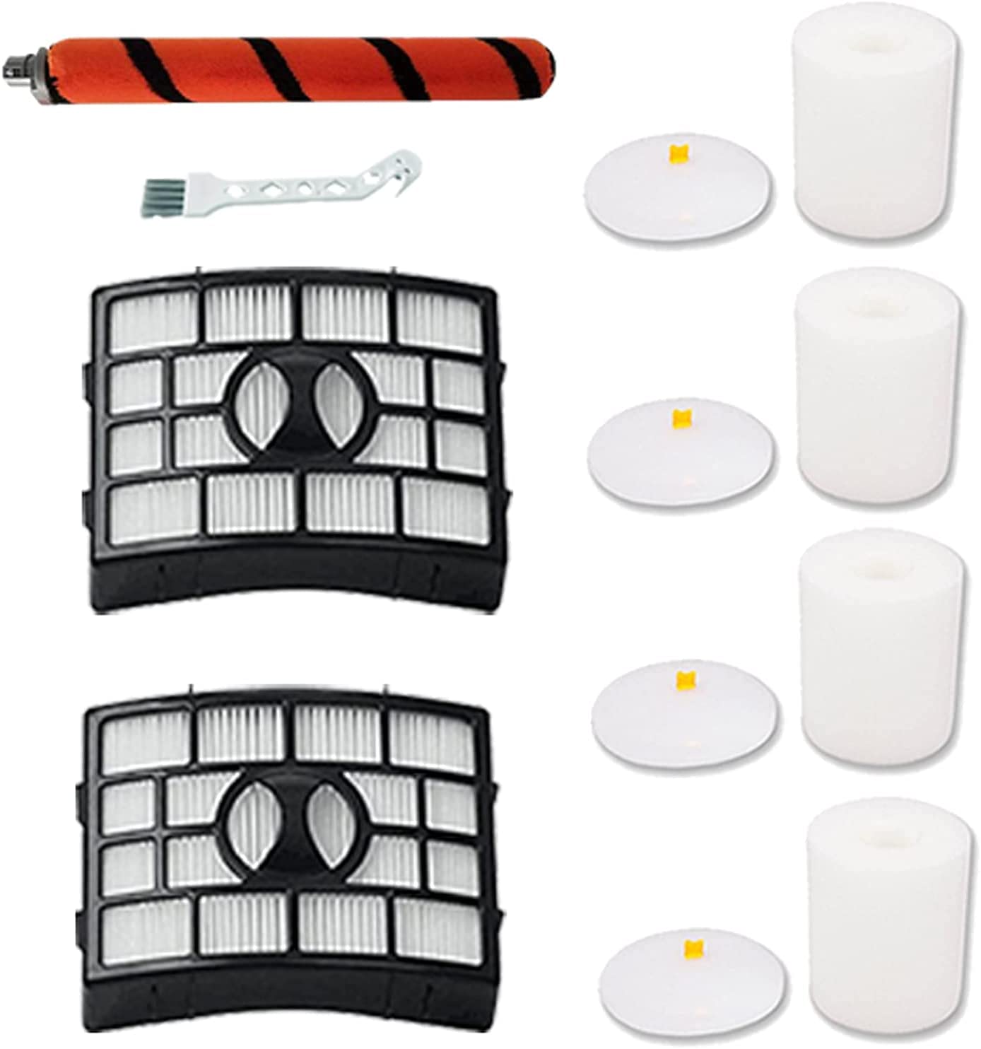 Foam Hepa Filter Brushroll Roller for Shark APEX DuoClean Lift-Away AX950 AX951 AX952 AZ1000 40 AZ1000W AZ1002 40 AZ1002BRN ZU881 ZU885 NV830 NV831 NV835 vacuum,part # 1173FT950,XFF650 and XHF650