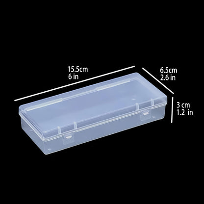 Forever bene 6 Pack Clear Plastic Storage Boxes with Hinged Lids, 6x2.6x1.2 Inches Long Rectangular Organizer for Diamond Art Accessories, Beads, Crafts