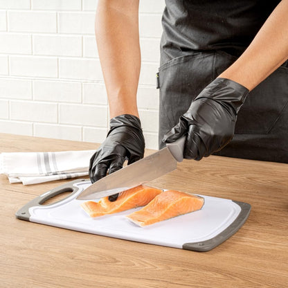 Restaurantware Comfy Grip Cutting Board Set, 3-Piece Food-Grade Kitchen Board Set with TPR Border and Handle