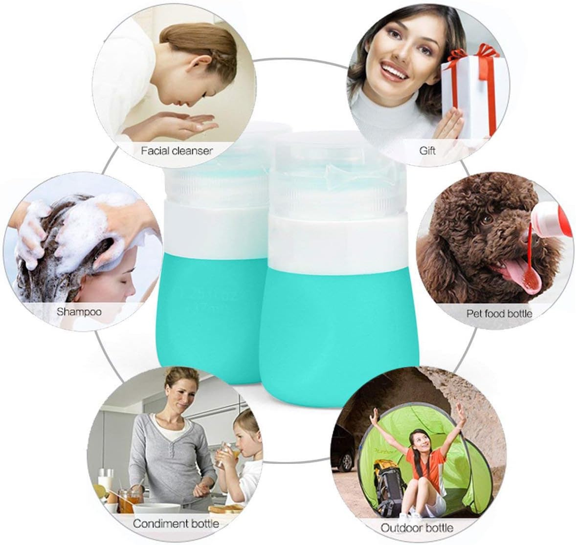 YINGGG Portable Salad Dressing Container - Leakproof Sauce Storage Bottle, Dressing to Go for Lunch (Set of 4, 55ML)