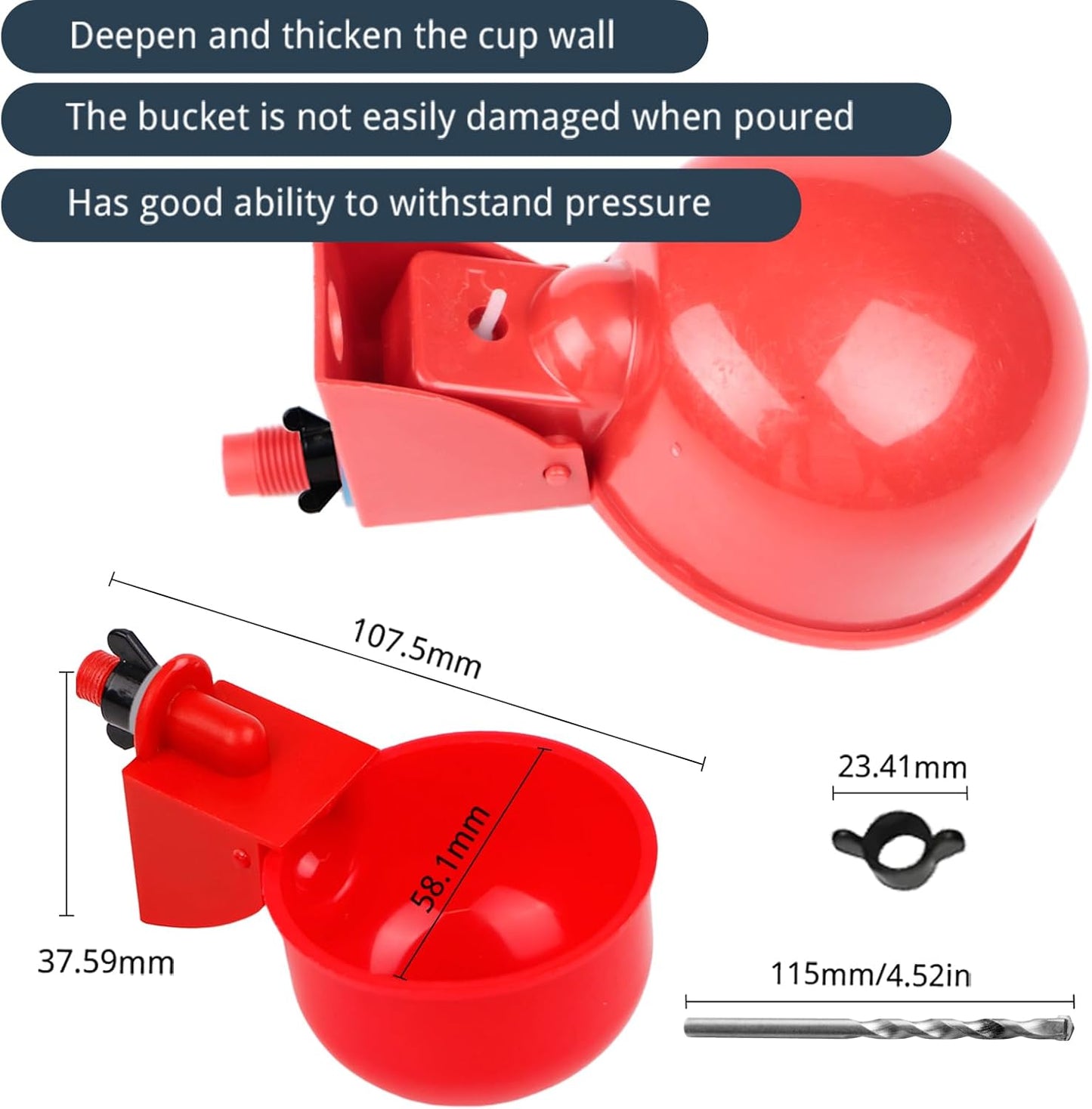 20 Pack Chicken Water Cups, Automatic Chicken Waterer for Poultry Automatic Chicken Watering System, Long-Lasting Use