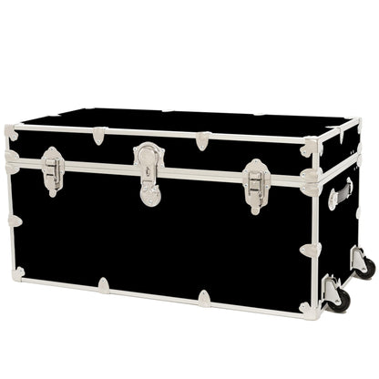 Rhino Trunk & Case Classic XXL Home Storage & College Trunk With Wheels - 36”x18”x18”, Seats 1500+ lbs, Soft-Close Lid. USA Made Secure Dorm Furniture, Organization, Steamer Style Blanket Chest