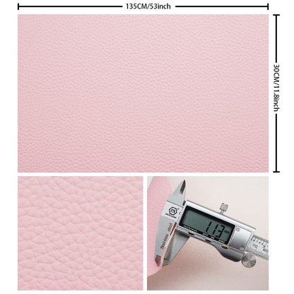 Coral Pink Litchi Texture Fabric Leather 11.8x53.14 Inch（30x135 CM） 1.13mm Thick Faux Synthetic Leather Material for Upholstery Crafts, DIY Sewings, Sofa, Handbag, Earrings, Hair Bows Decorations