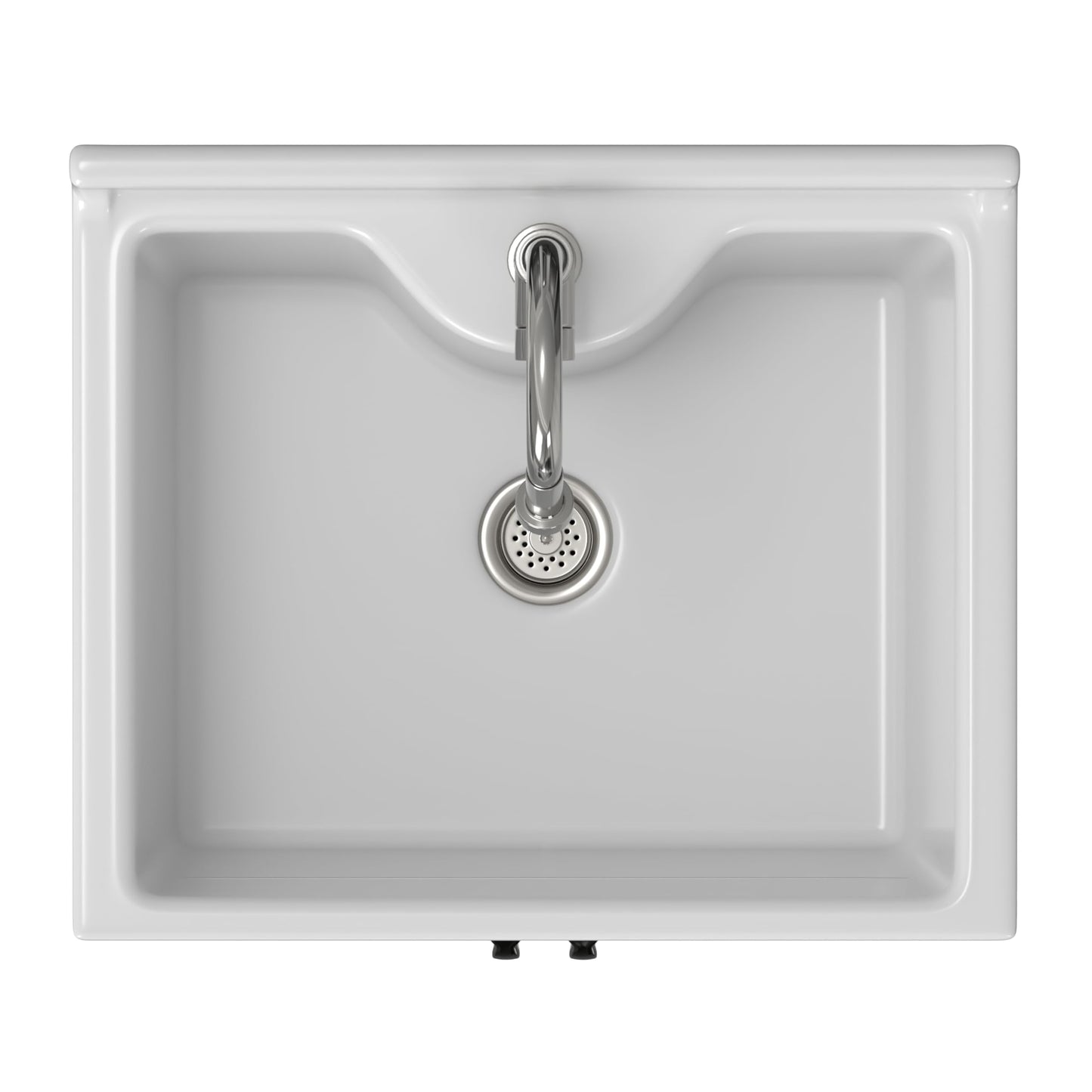 SIMPLIHOME Maile All-in-One 24 inch Wide Utility Sink and Laundry Cabinet in Pure White Finish, Transitional ABS Sink Cabinet for Laundry Rooms or Garage with High-Arch Chrome Faucet and Storage