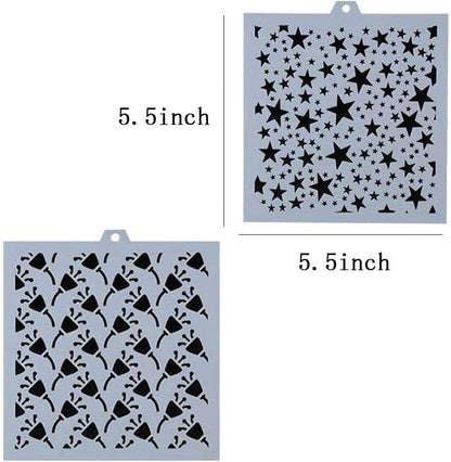 Uspacific 57 Pieces Cookie Stencil Set, Floral Leaf Baking Templates for Cookie, Cupcake, Fondant, Crafts Decor