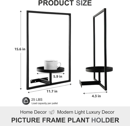 2-pack) Sisher Plant Stand Indoor Outdoor,Window Plant Shelf Picture Frame Wall Plant Stand Metal Wall Plant Shelf Ease
