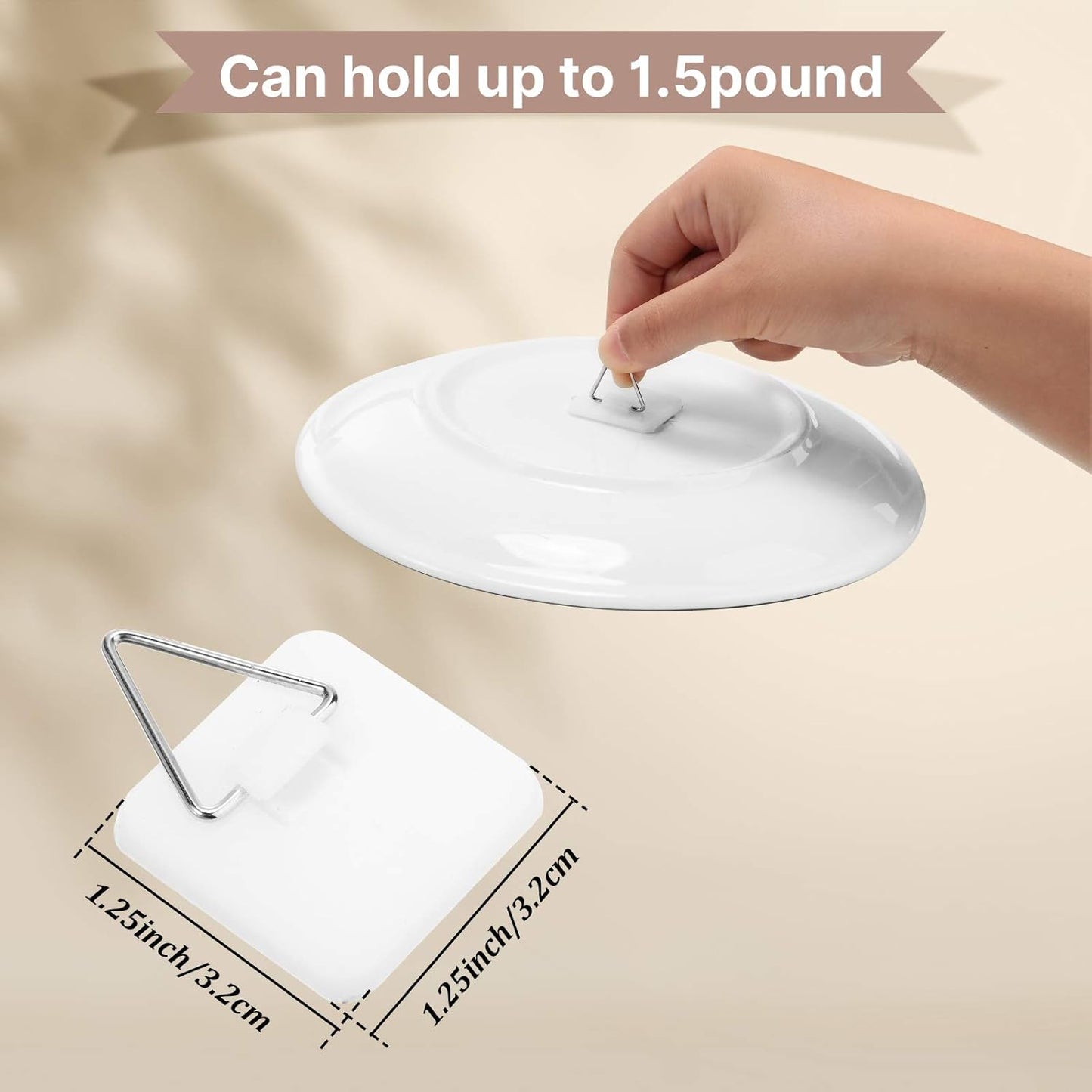 Sawysine 40 Pack Invisible Adhesive Plate Hanger - Vertical Plate Holders for Pictures Wall Art Decor Supplies