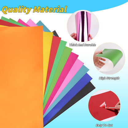 100 Sheets Metallic Mixed Cardstock Paper Bulk, Foil Paper Board 12" x 12", Mirror Finish Surface, Assorted Mixed Glitter Paper 250gsm for Crafting Card Making Invitations Decorations