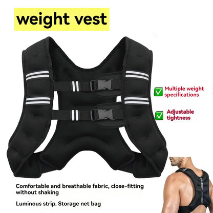 Weighted Vest with Reflective Strips for Fitness Training Workout, Strength Training, Running, Muscle Building, Weight Loss, Weightlifting (20lb Lycra fabric)