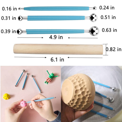 Artzuvs Polymer Clay Tools,25Pcs Pottery Sculpting Tools Set with Plastic Case for Ceramic Modeling Carving Beginners Expert Crafts Club, Dotting,Hobbyists, Artists