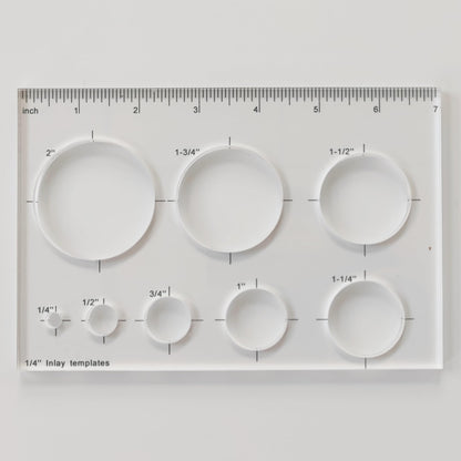 Kingria 8 in1 Bowtie Jia Router Template for Woodworking 1/4'' Thick DIY Router Template Jig Kit Acrylic Circle Inlay Template Decorative Guide (Circle)