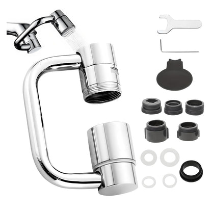 1440° Rotatable Faucet Aerator Extension, 2 Modes Universal Sink Faucet for Splash Reduction, 1080° Rotating Multifunctional U shaped faucet extender for Bathroom Sink Kitchen