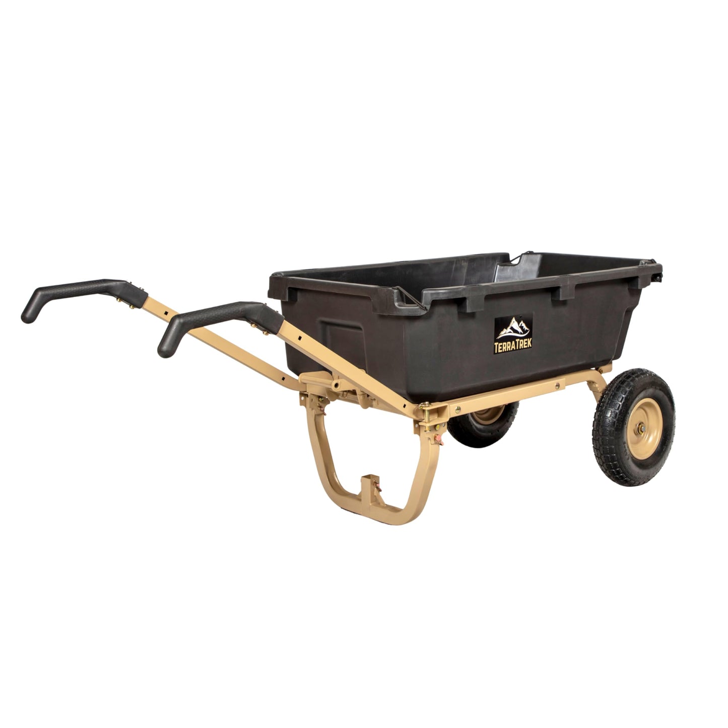 TerraTrek Heavy-Duty Garden Cart on Wheels – 7 Cu. Ft. 2-in-1 Utility Wagon & Wheelbarrow, Push or Tow Design, 600 lb. Capacity, All-Terrain Utility Cart with 13" No-Flat Wheels
