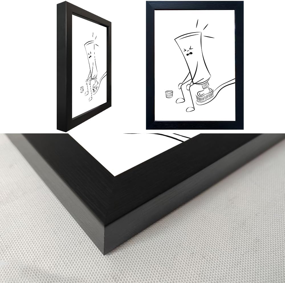 Regine Switzerland Black and White Bathroom Wall Art - Funny Minimalist Toilet Decor | Framed Canvas Print