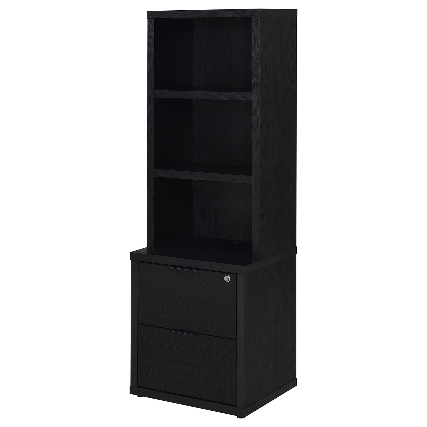 Coaster Home Furnishings Westpark 3-Shelf Bookcase USB and Lockable Drawer Black