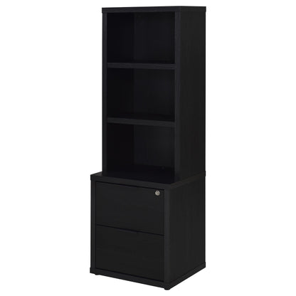 Coaster Home Furnishings Westpark 3-Shelf Bookcase USB and Lockable Drawer Black