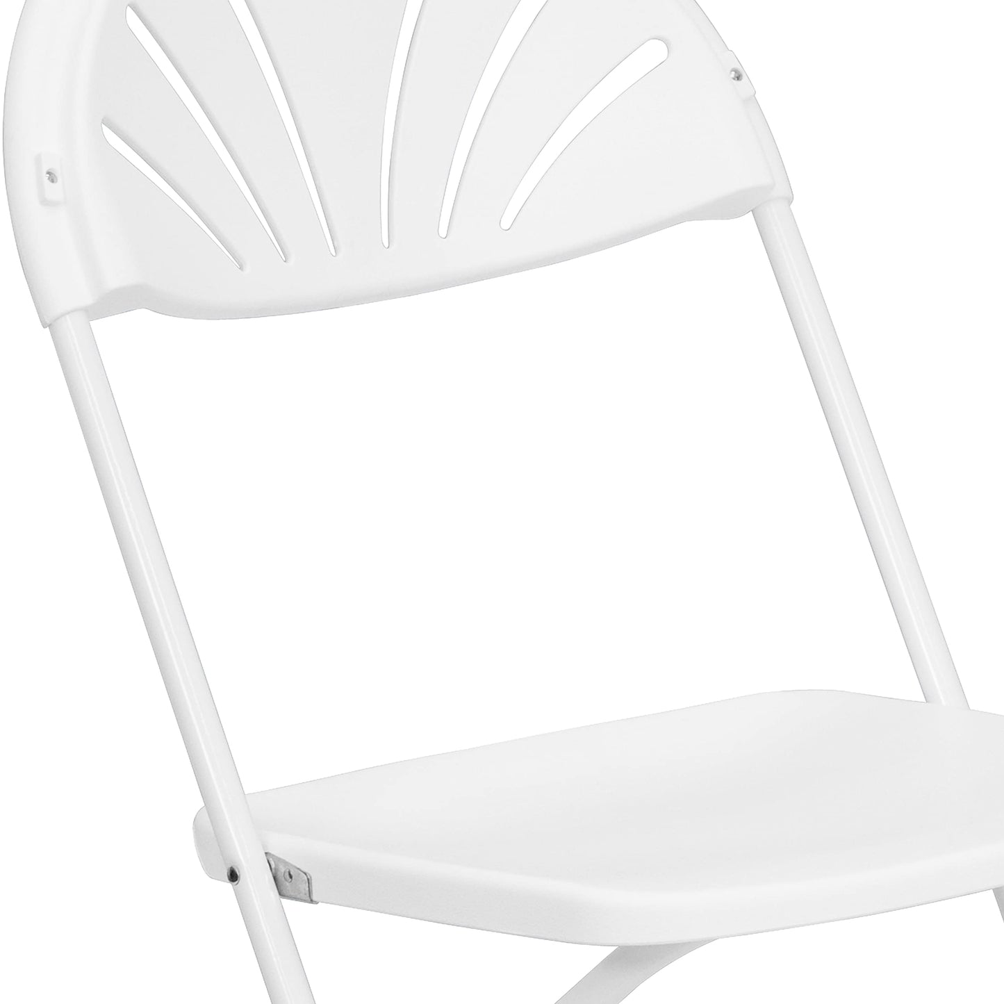 BizChair 8 Pack 650 lb. Capacity White Plastic Fan Back Folding Chair