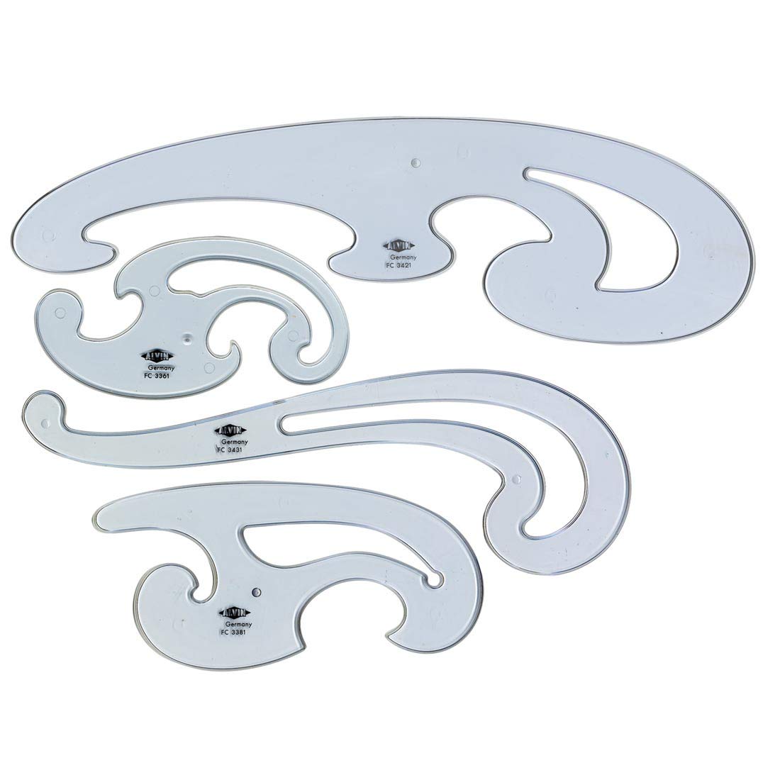ALVIN French Curve Ruler Set of 8 Model FC88 Drafting Drawing Measuring Tool Multipurpose for Design Drafting or Sewing 5.25", 6.5", 8", 8.5", 12.5" and 10.25"