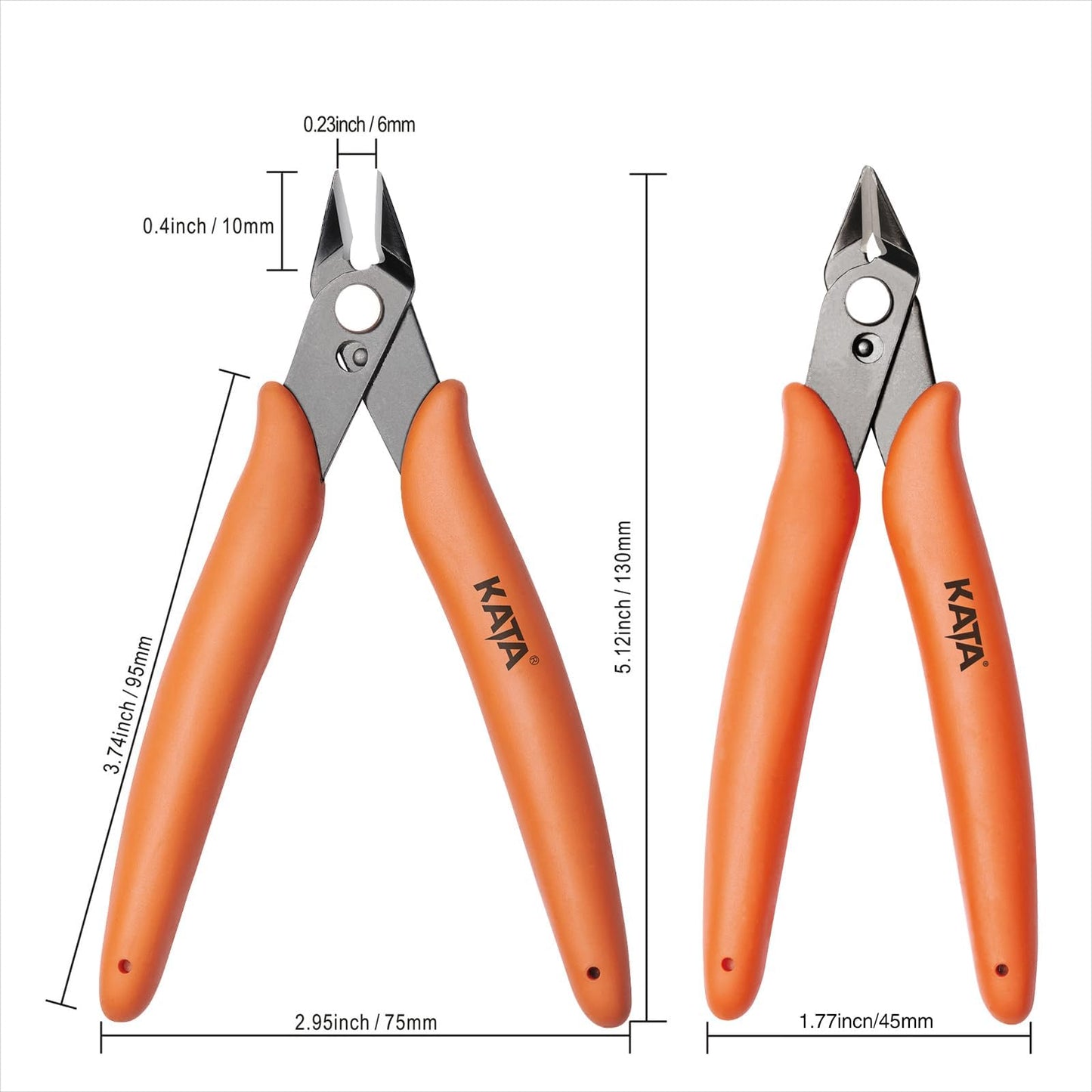 KATA 5-Pack Micro Wire Cutters, Precision Electronics Flush Cutter and Side Cutting pliers, Clean Cut for Model, Jewelry, Model Kits
