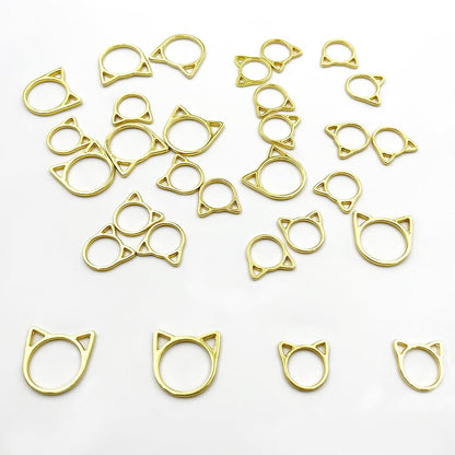 30Pcs Knitting Stitch Marker Metal Cat Head Shaped Stitch Markers for Knitting and Crocheting 2 Sizes Gold Needles Stoppers Locking Sewing Accessories