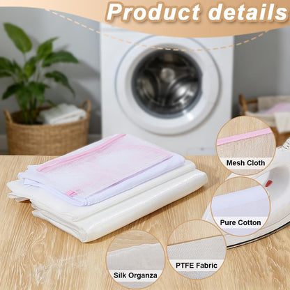 OLYCRAFT 4 Types Pressing Cloth for Ironing and Sewing Ironing Cloth to Protect Clothes Including 3 Yards Embroidery Fabric Ironing Mat Polyester Fabric Ironings Tablecloth for Clothes Protect