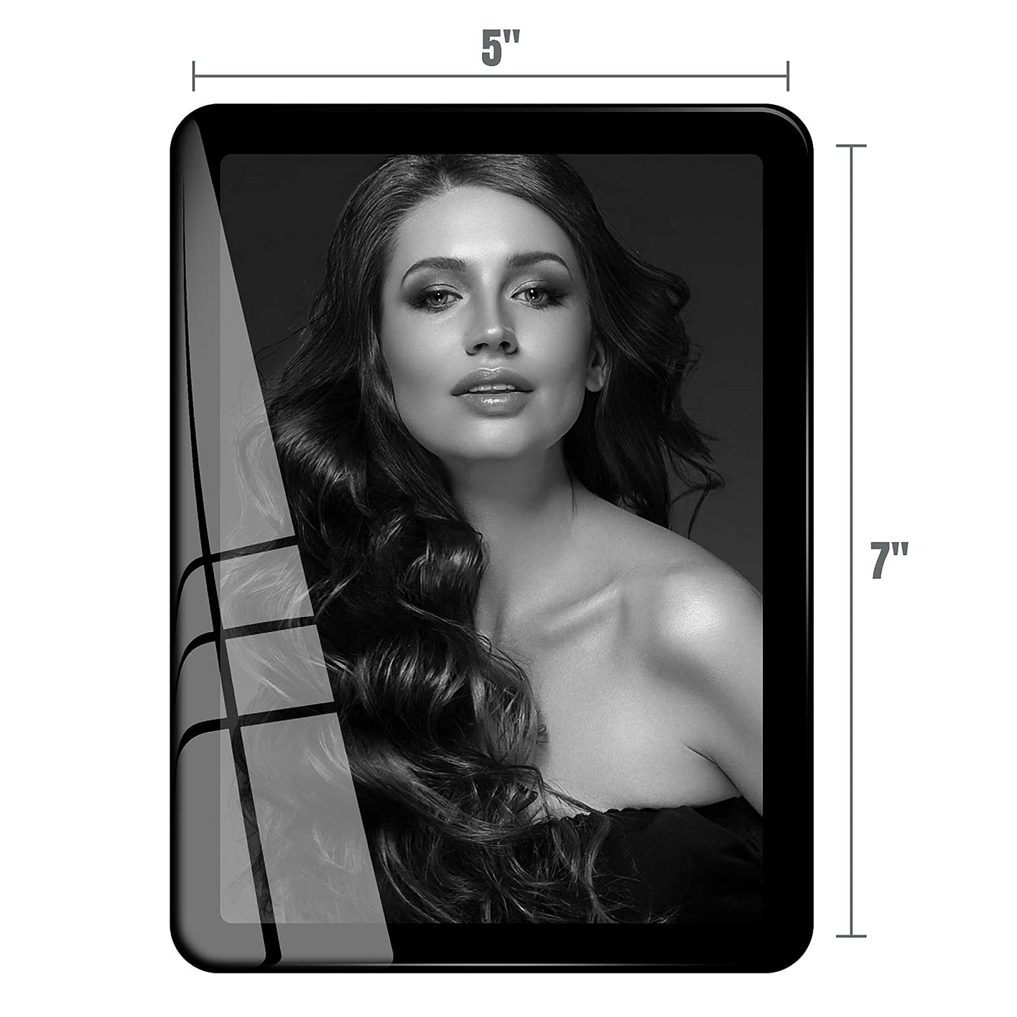 Bluesun 5x7picture frame, glass frame clear, hanging picture frame, Matted for wall and tabletop Decor (5x7, Black)
