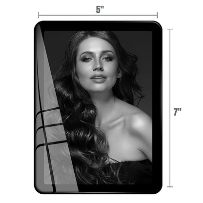 Bluesun 5x7picture frame, glass frame clear, hanging picture frame, Matted for wall and tabletop Decor (5x7, Black)