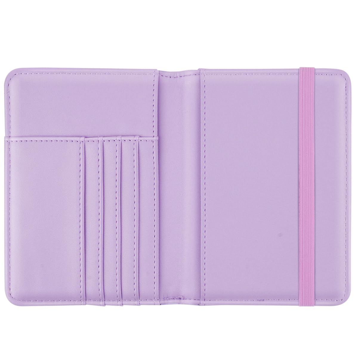 Passport Holder Cover, RFID Travel Wallet Credit Card Holder Cute Purple Pink Passport Book Holders for Women with Elastic Band and Golden Metal Decoration, Gradient Marble