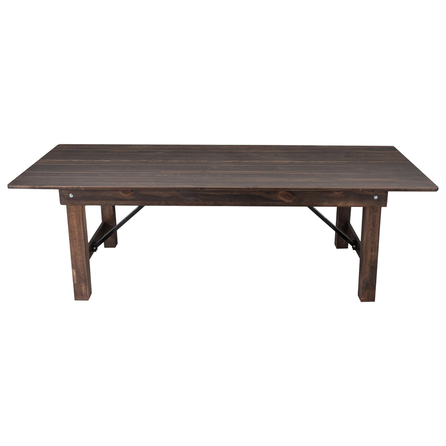 Taylor & Logan Ingles 8' x 40" Rectangular Antique Rustic Mahogany Solid Pine Folding Farm Table