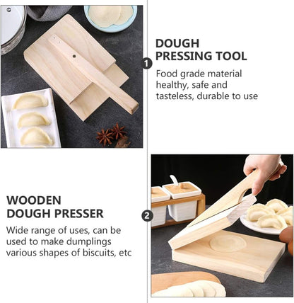 Hemoton Wood Tortilla Press, Dough Dumpling Skin Maker for Chapati, Roti, Taco, Kitchen Gadget Accessories, Beige