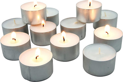 RK_Enterprises Tealight Candles 100% Pure Wax, Unscented, Long Burning Tealight, 9 Hours Burn time, White Unscented Tea Light Candles (Pack of 50)
