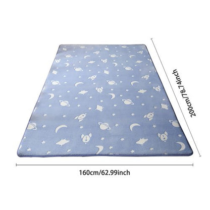Eanpet Glow in The Dark Floor Mats Luminous 5’ x 7’ Area Rug Soft Decorative Play Mat for Kids Crawling Mat Non-Slip Living Room Rug Carpets for Bedroom Home Decor,Blue Universe