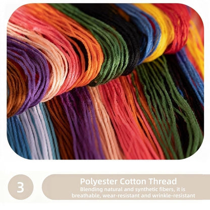 HAOYEGUOJI 4 Pack Embroidery Kit for Beginners, Hand Needlepoint Kits for Adults with Pre-Stamped Patterns, 7.8-Inch Hoop, Threads & Needles, Step by Step Instructions (7.75 in)