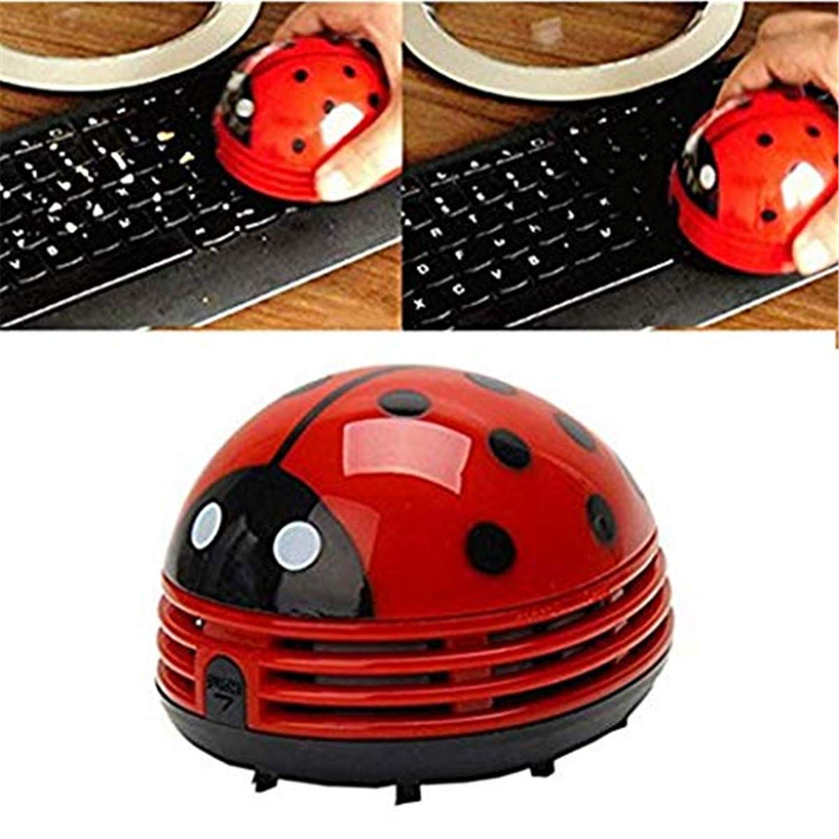 zswell Ladybug Cartoon Mini Vacuum Cleaner Dust Sweeper Cordless Corner Desktop Vacuum Cleaner Mini Cute Home Office