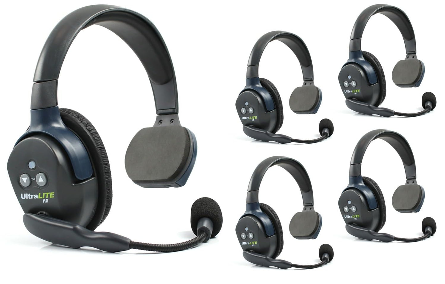 Eartec UL4S Ultralite Full Duplex Wireless Headset Communication for 4 Users - 4 Single Ear Headsets with SolidSignal Cleaning Wipes Bundle