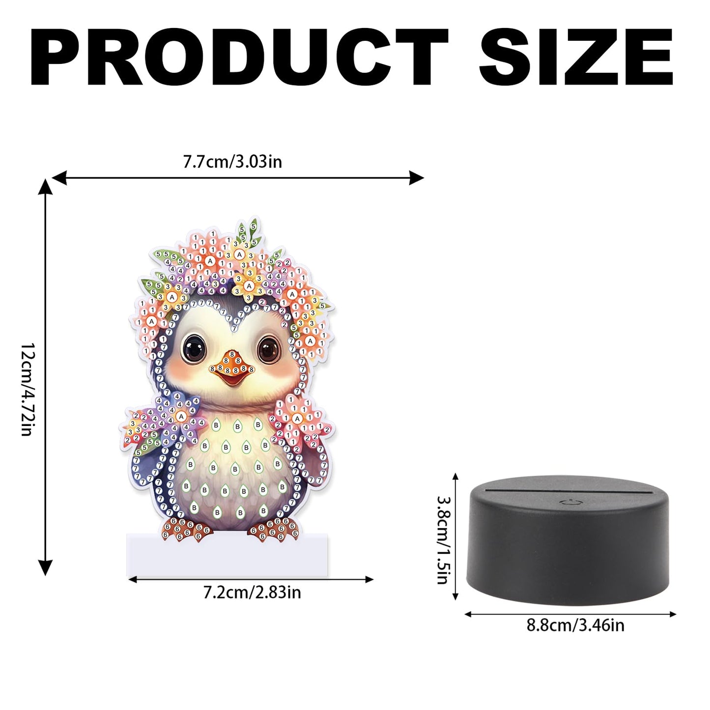 JZHYOAN Owl Diamond Painting Night Light for Adult DIY Animal Light Board Diamond Art Table Lamp Gift Gem Painting Table Lamp Mosaic Cross-Stitch Set Gift for Table Desk Bedroom