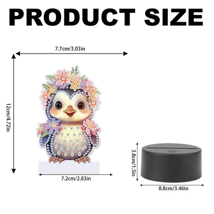 JZHYOAN Owl Diamond Painting Night Light for Adult DIY Animal Light Board Diamond Art Table Lamp Gift Gem Painting Table Lamp Mosaic Cross-Stitch Set Gift for Table Desk Bedroom