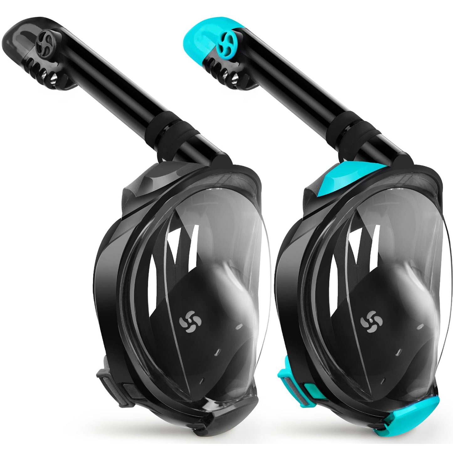 Greatever G2 Snorkeling Gear for Adults 2PCS, Full Face Snorkel Mask with Dry Top Snorkel,Anti-Leak & Anti-Fog Snorkel Mask Adult,Foldable Snorkeling Mask with Camera Mount mesh Bag