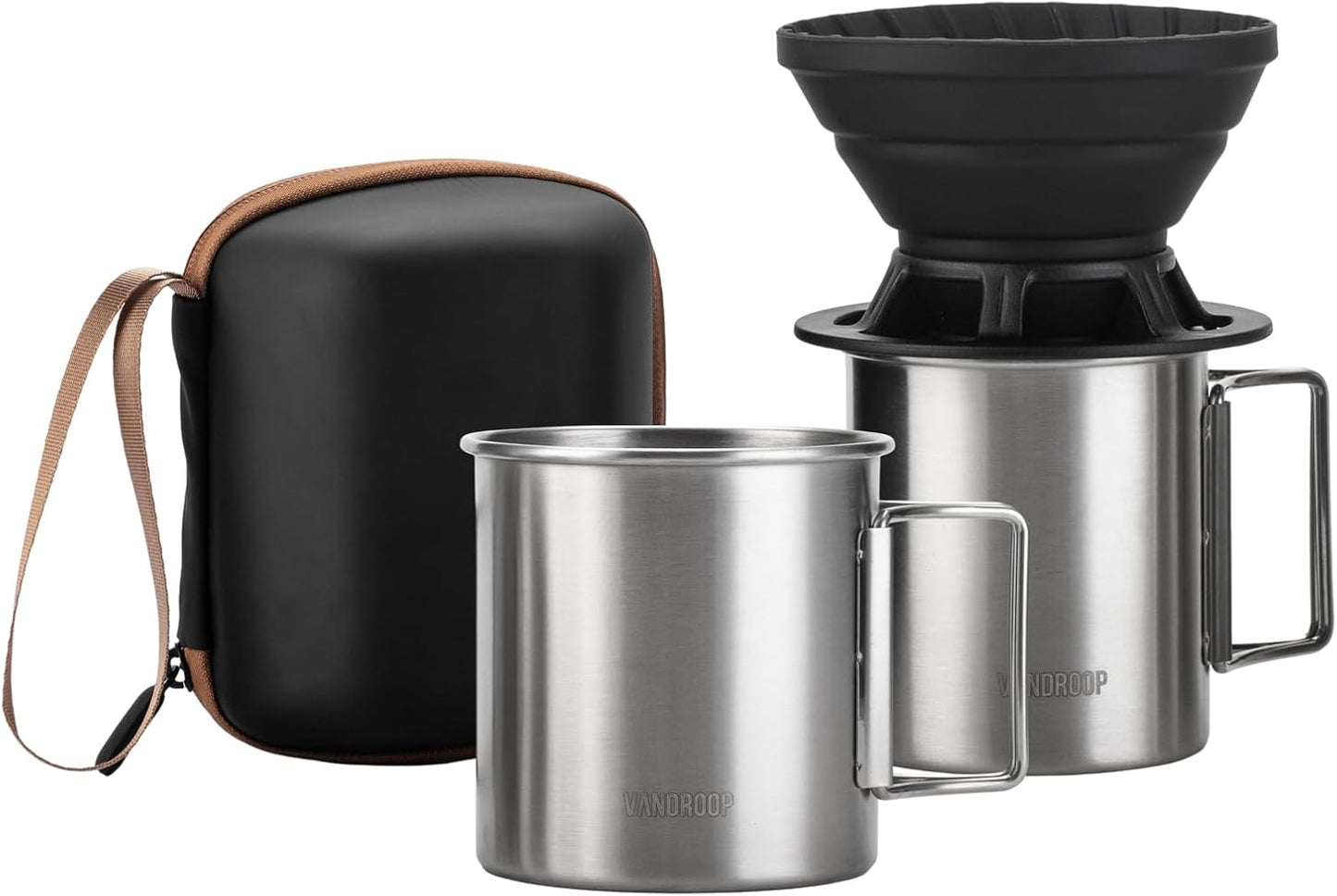 Portable Pour Over Coffee Maker Set, Collapsible Silicone Dripper, Perfect for Travel, Camping, Outdoors