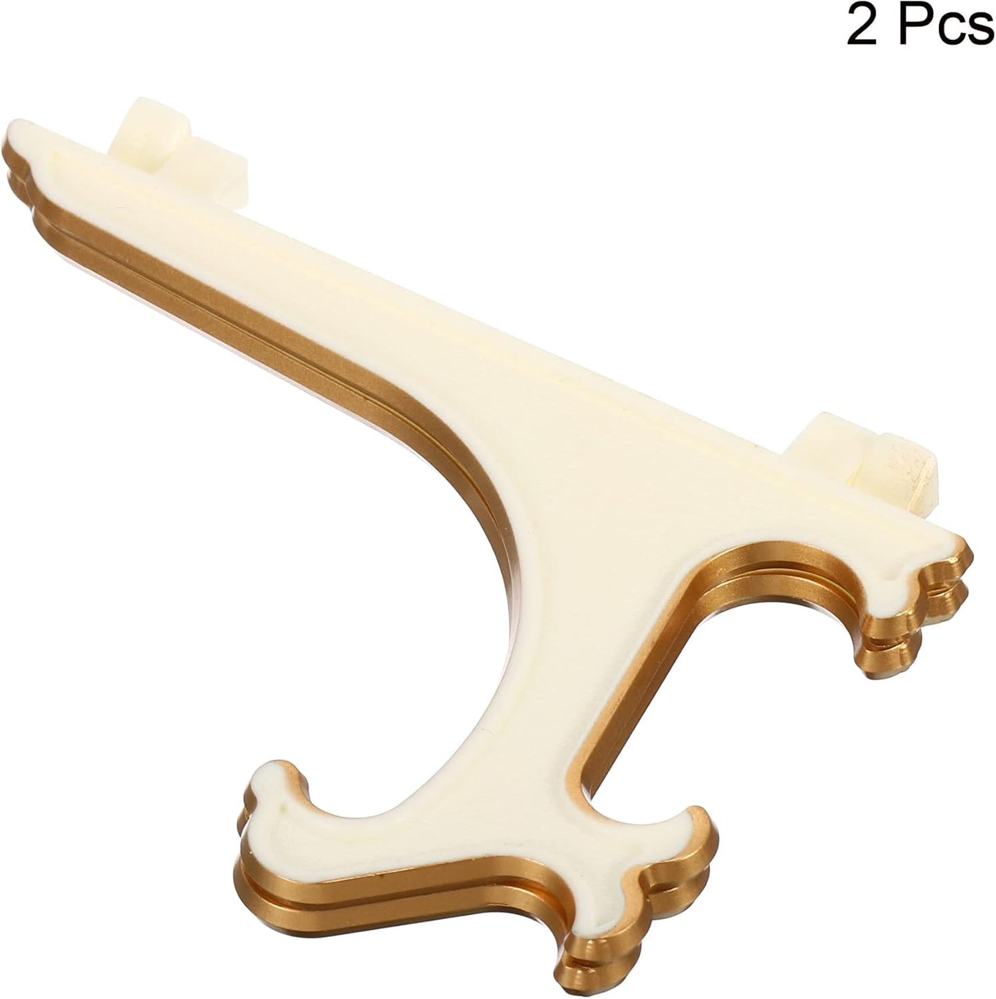 PATIKIL 4" Acrylic Decorative Plate Stand Holder, 2 Pack Foldable Picture Easel for Photos, Cards, White Gold