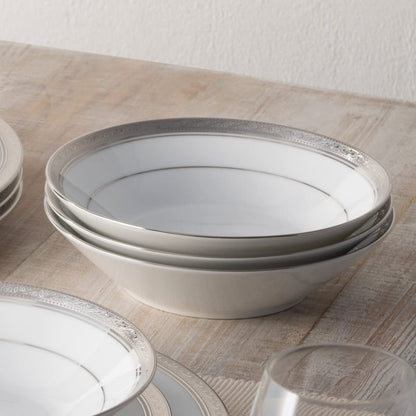 Noritake Crestwood Platinum Set of 4 Soup Bowls, 7.5", 12 oz.