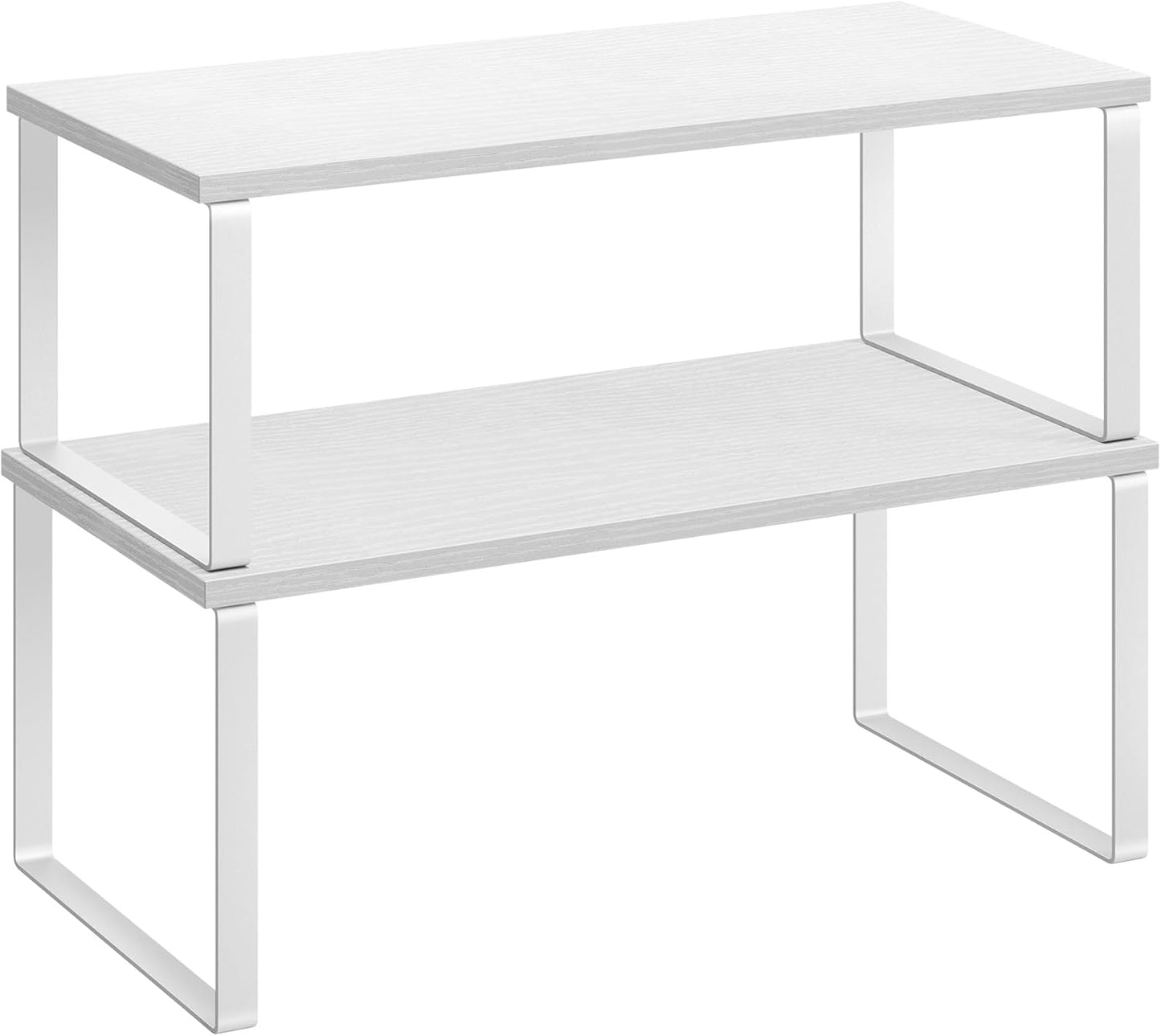 Set 2 Counter UKCS025W01 SONGMICS Cabinet Organizer Shelf, of Kitchen Shelves, Kitchen Storage, Spice Rack, Stackable