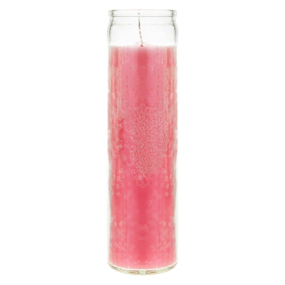 Mega Candles 3 pcs Unscented Pink 7 Day Glass Container Devotional Prayer Candles, Premium Wax Candle 2 Inch x 8 Inch, Sanctuary, Vigils, Prayers, Blessings, Religious, Memorials, Remembrance