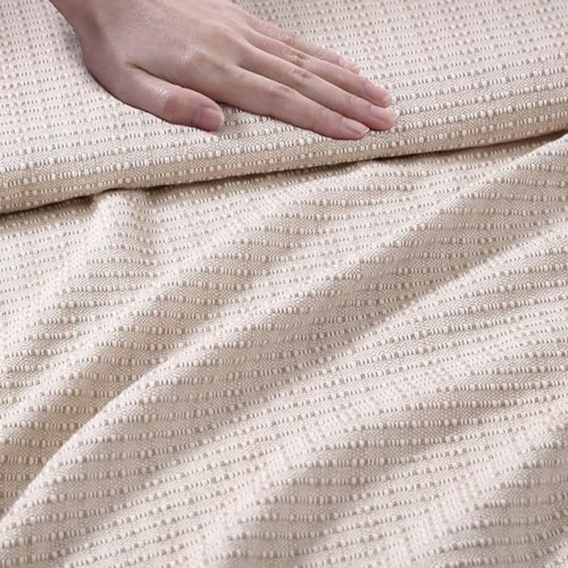 Tommy Bahama - King Blanket, Naturally Soft & Breathable Bedding for Couch or Bed, Lightweight for Year Round Comfort (Woven Textured Natural Brown)