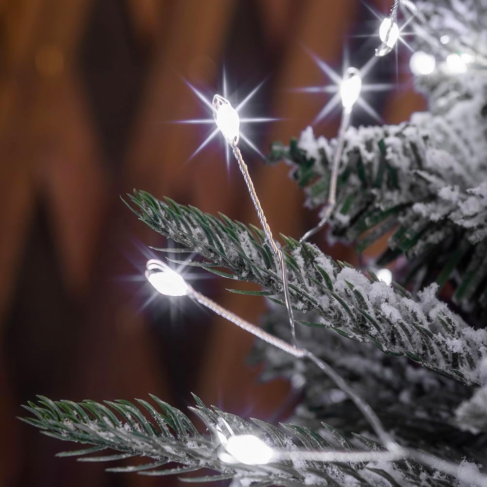 20 200LED Fairy Lights Plug in, Feet Cool White Silver Wire Firecracker Firefly Lights with Remote, Waterproof Copper