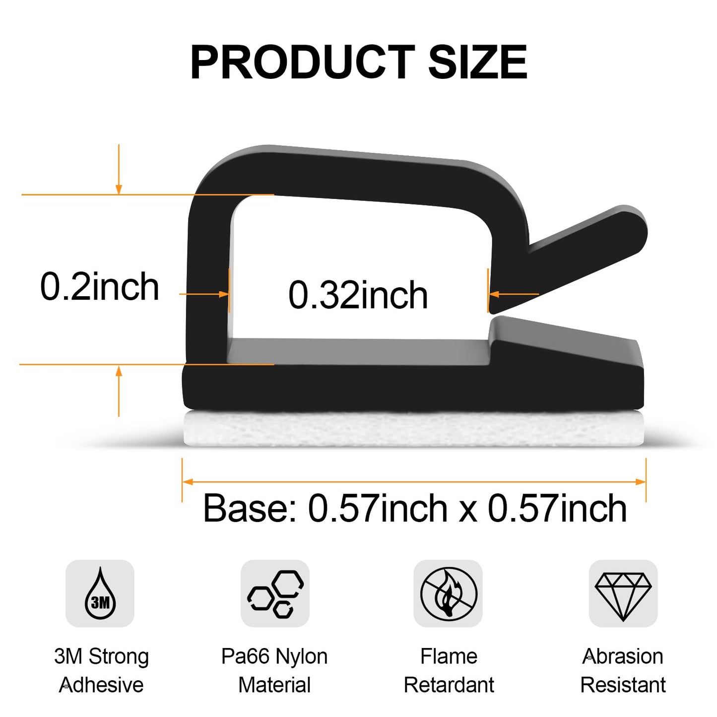 Romeda 100 Pieces Adhesive Cable Clips, Upgrade Wall Clamp Cord Clips Wire Clips for Cords, Charging Cable Management, Clips Wire Holder Wire Management for Ethernet Cables, Under The Table, Cars
