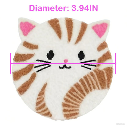 57lilina Punch Needle Coaster Kit for Adults Beginners Kids, 6 Set Complete Animal Cat Punch Needle Stitching Embroidery Art Kit, Step-by-Step Guide Make Punch Needling Drink Coasters for Starter