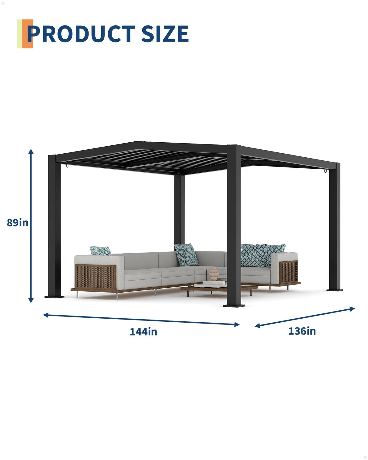 11x13 ft Louvered Pergola, Outdoor Aluminum Pergola with Adjustable Roof Louvers, Reinforced Frame, Integrated Drainage, Weather-Resistant Hardtop Gazebo for Patio, Deck, Backyard, Gray