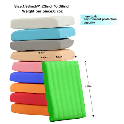 Aestd-ST Polymer Clay 50 Colors, Modeling Clay for Kids DIY Starter Kits, Oven Baked Model Clay, Non-Sticky Molding Clay with Sculpting Tools, Gift for Children and Artists