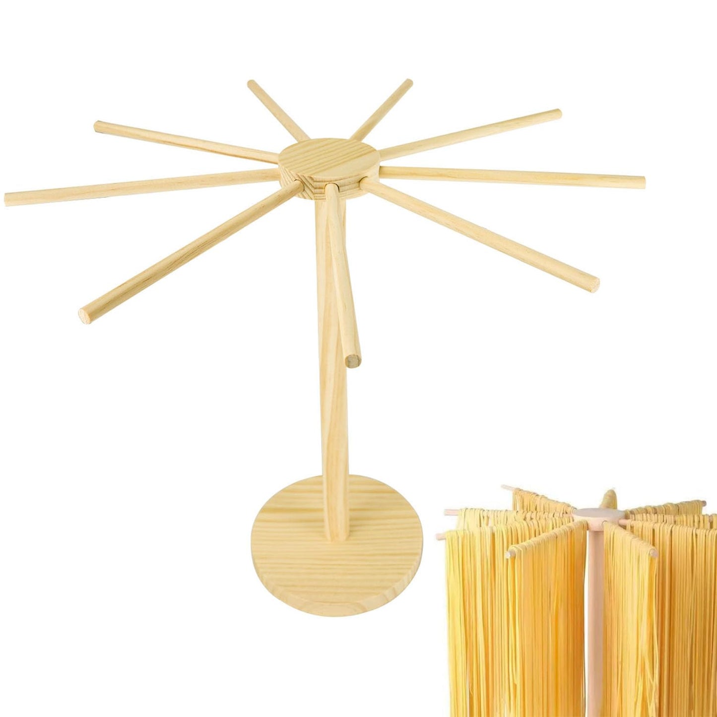 Large Pasta Drying Rack, Detachable Collapsible Wooden Noodle Drying Rack for Pasta Noodle and Cooking Spaghetti Rack Space-Saving Noodles Organizer and Easy Storage